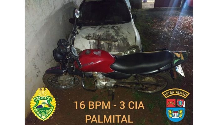 Palmital - Moto furtada em Manoel Ribas é recuperada na Vila Planalto